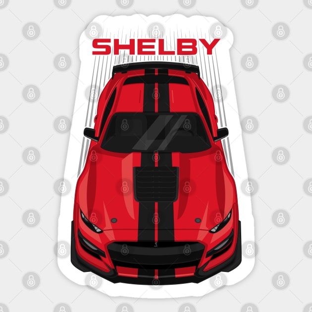 Ford Mustang Shelby GT500 2020-2021 - Race Red - Black Stripes Sticker by V8social